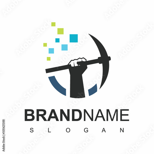 Mining Logo Using Pixel Technology Icon