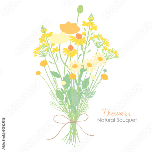 ナチュラルな可愛い草花の花束