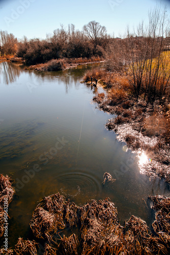 People fishing by the Tormes River in Salamanca photo