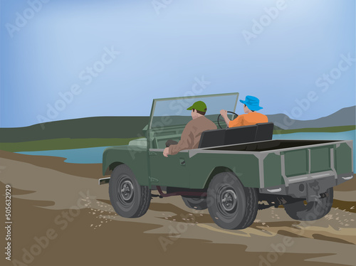 Off Road 4x4 Car in illustration graphic vector