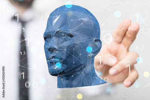 Silhouette of a 3d human head