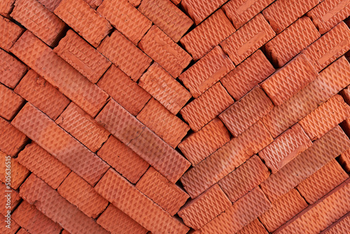 Building brick on a pallet, close-up, side view