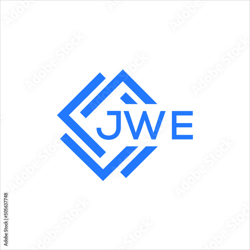 JWE technology letter logo design on white  background. JWE creative initials technology letter logo concept. JWE technology letter design.
 photo