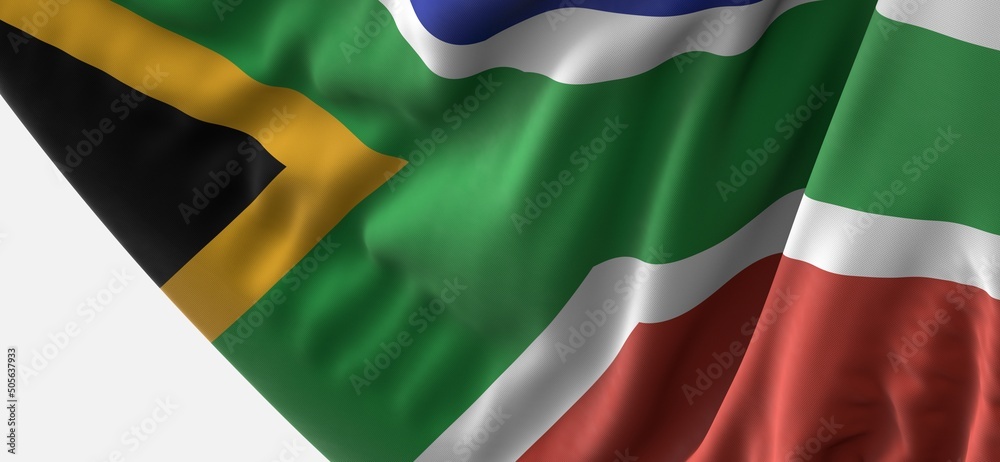 Obraz premium south africa national flag in 3d