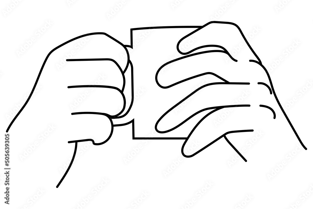 Cup holding in hands sketch vector illustration. Cup holding in hands sketch vector illustration.