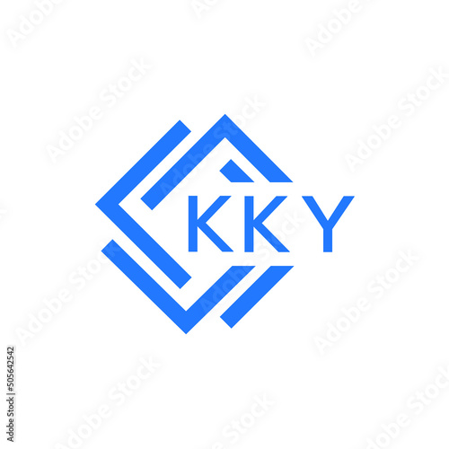 KKY technology letter logo design on white  background. KKY creative initials technology letter logo concept. KKY technology letter design. photo