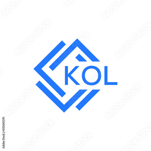 KOL technology letter logo design on white  background. KOL creative initials technology letter logo concept. KOL technology letter design.