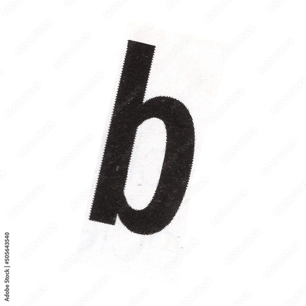 Letter B Magazine Cut Out Font, Ransom Letter, Isolated Collage ...