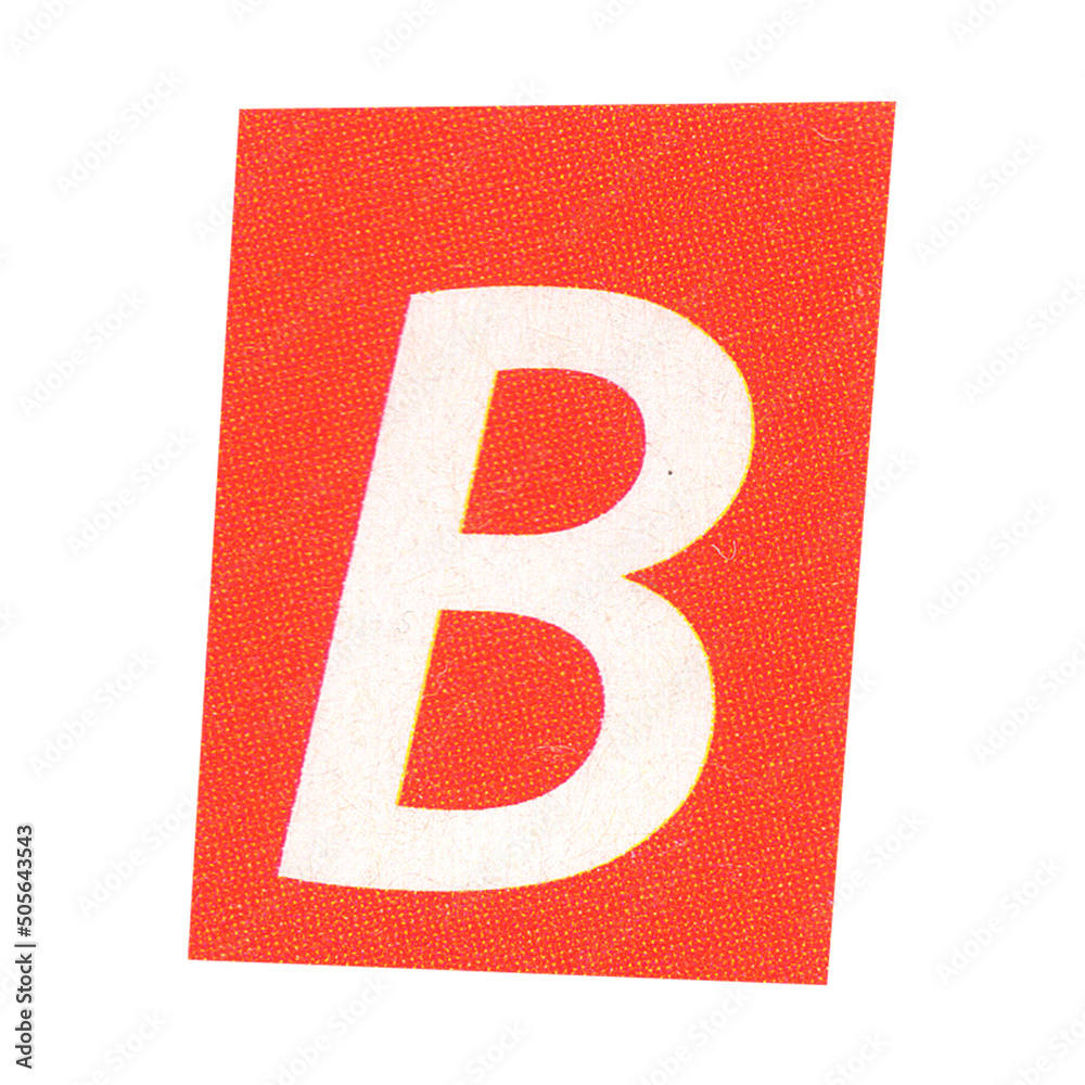 Letter B Magazine Cut Out Font Ransom Letter Isolated Collage 