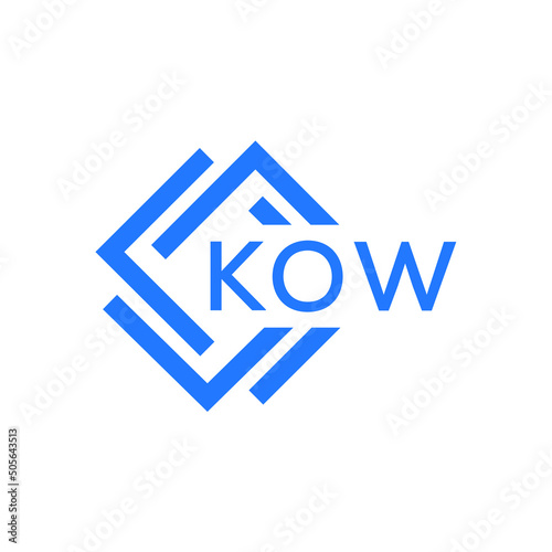 KOW technology letter logo design on white  background. KOW creative initials technology letter logo concept. KOW technology letter design. photo