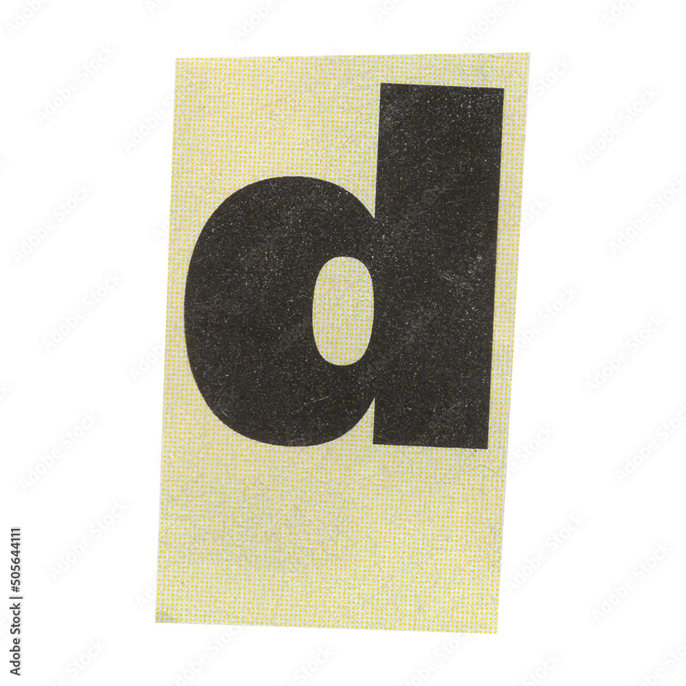 letter d magazine cut out font, ransom letter, isolated collage ...