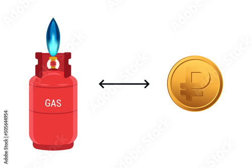 Sale of gas for Russian rubles. Concept of payment for gas and energy resources.