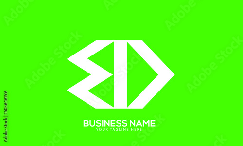 Alphabet ED or DE creative paper cutting edge monogram vector logo template