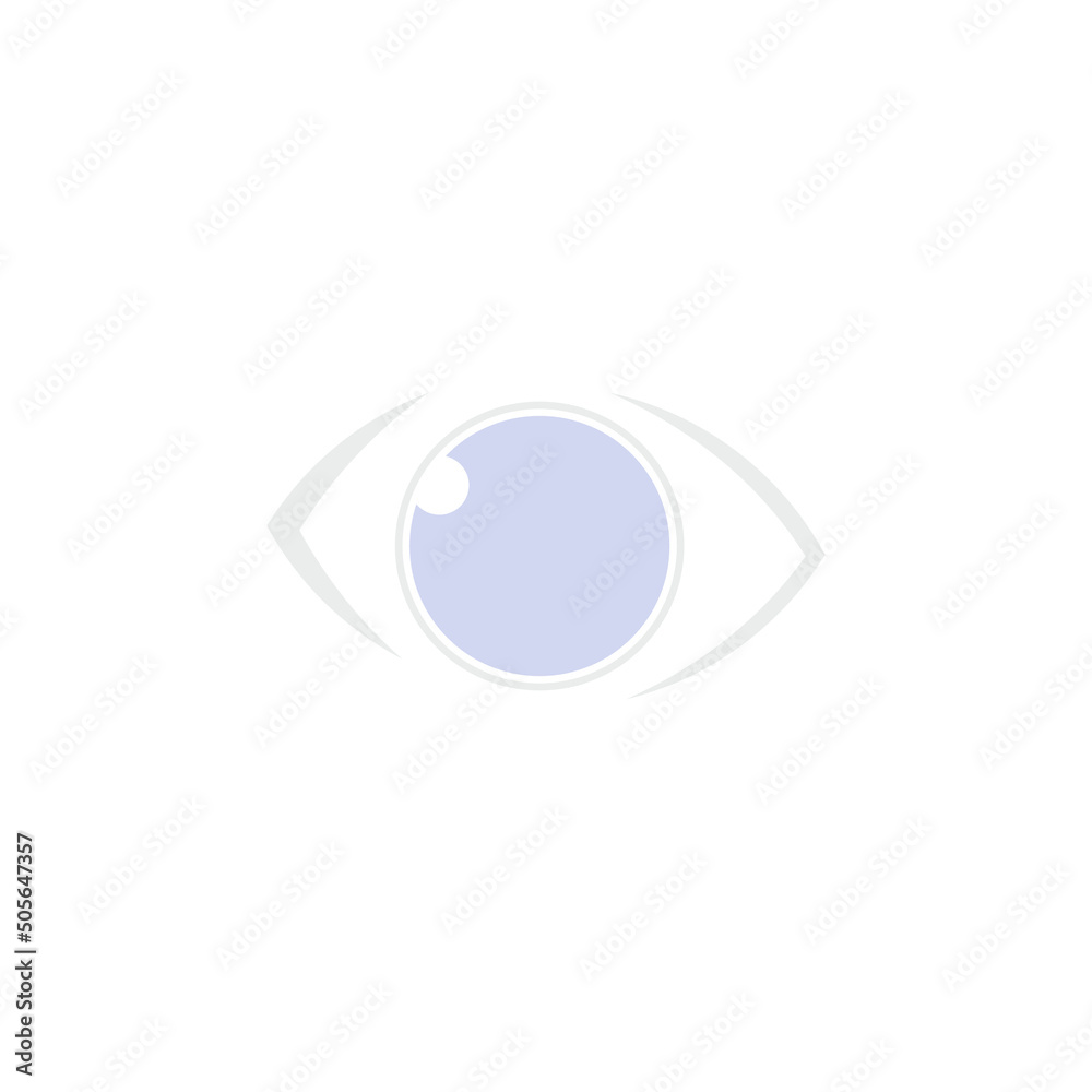 Eye icon. Simple  eye sign in flat style isolated on white background. 