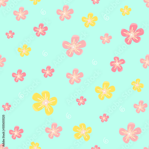 Floral seamless pattern. Vector design for packaging and printing, fabric, interior decor. Illustration in a flat style