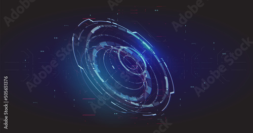 Sci-Fi Futuristic Vector HUD Interface Screen. HUD user interface. Techno target screen elements. Abstract Technology background.