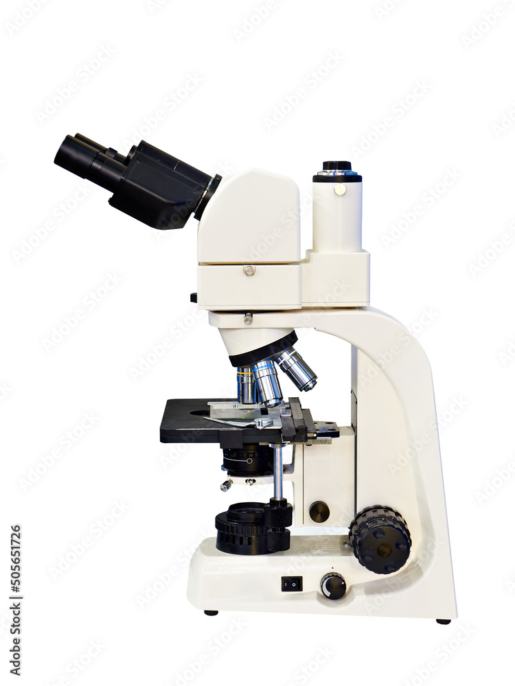 Stereo microscope isolated on white Stereo microscope isolated on white