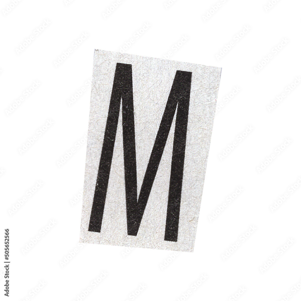 letter m magazine cut out font ransom letter isolated collage