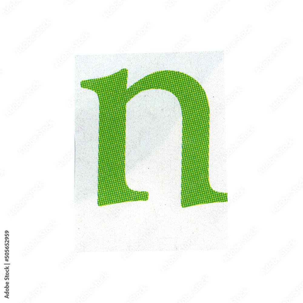 letter n magazine cut out font, ransom letter, isolated collage ...