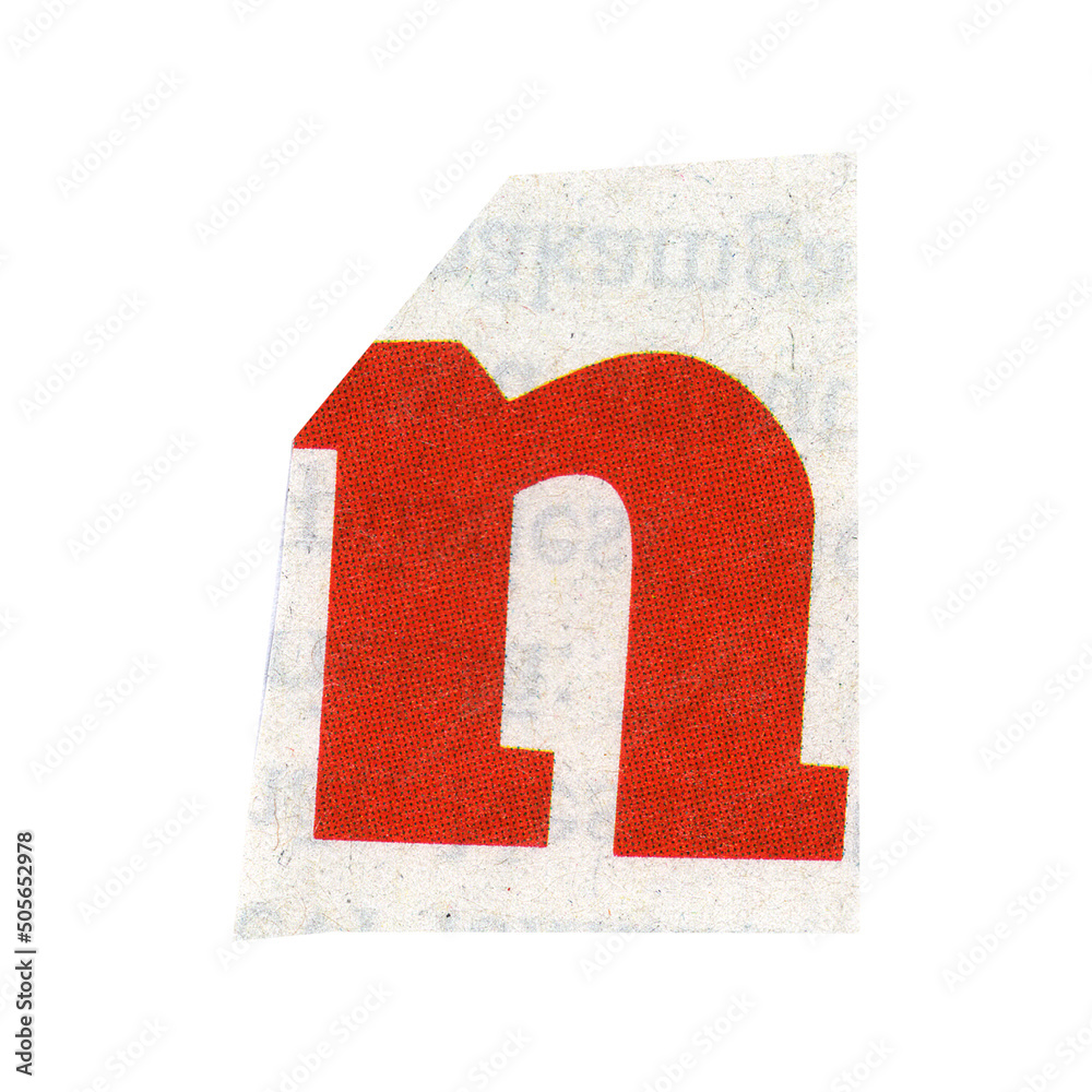 letter n magazine cut out font, ransom letter, isolated collage