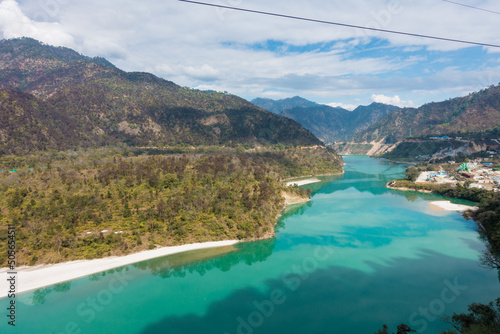 Alaknanda River between Srinagar and Rudraprayag in the Garhwal Region of Uttarakhand, India. 21st january 2022. photo