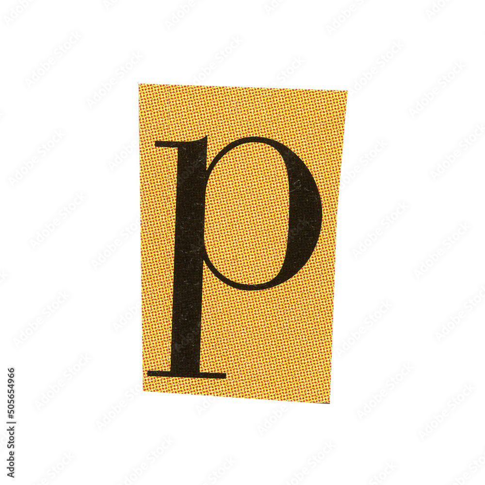 letter p magazine cut out font, ransom letter, isolated collage ...