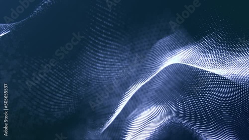 Seamless Loop Background with Abstract blue waves for your title presentations, 4K