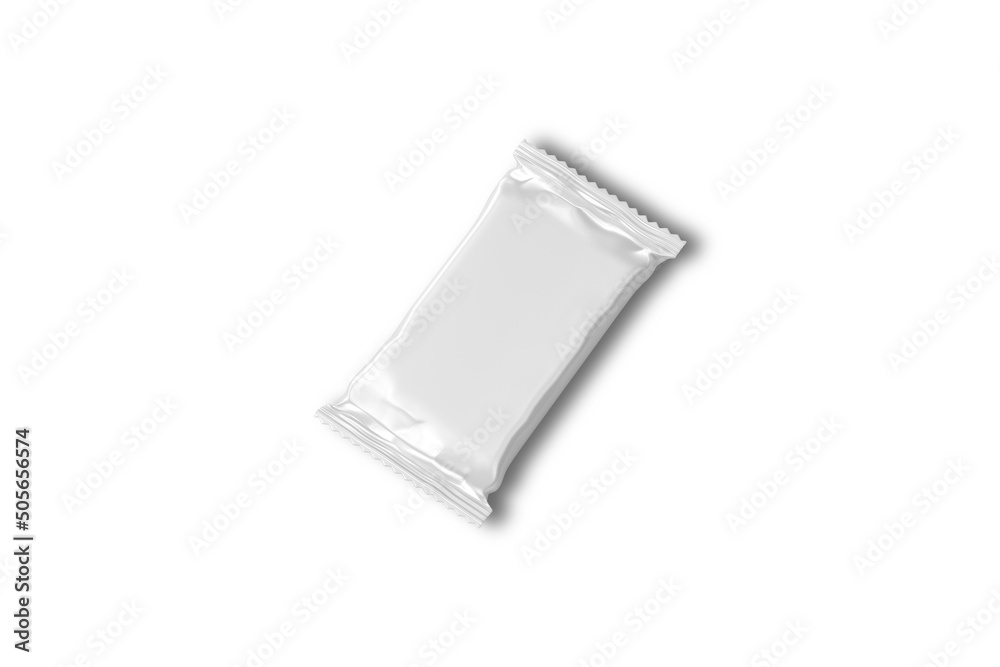Blank white candy bar packaging mockup isolated on white background. 3d ...