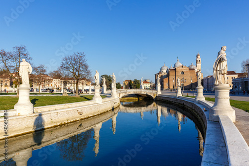 Padua Padova Prato Della Valle square with statues travel traveling holidays vacation town in Italy photo