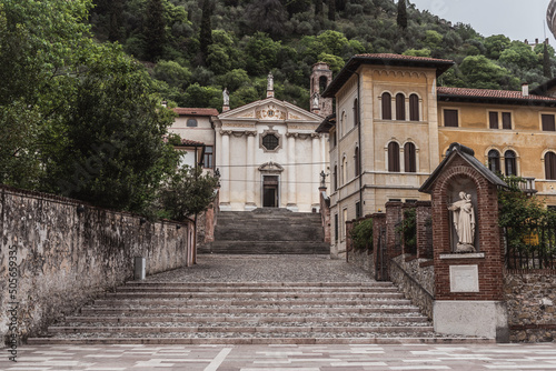 View of the Carmini Church in Marostica, Vicenza, Veneto, Italy, Europe