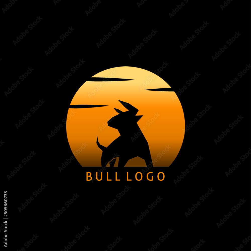 Vector illustration of bull premium logo design