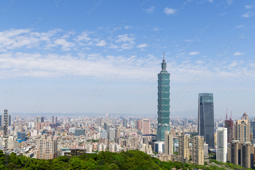 Taipei city skyline and city life