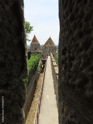 Rempart de la cité médiéval de Carcassonne, Occitanie