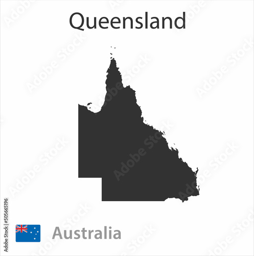 Map of Queensland. Vector illustration.