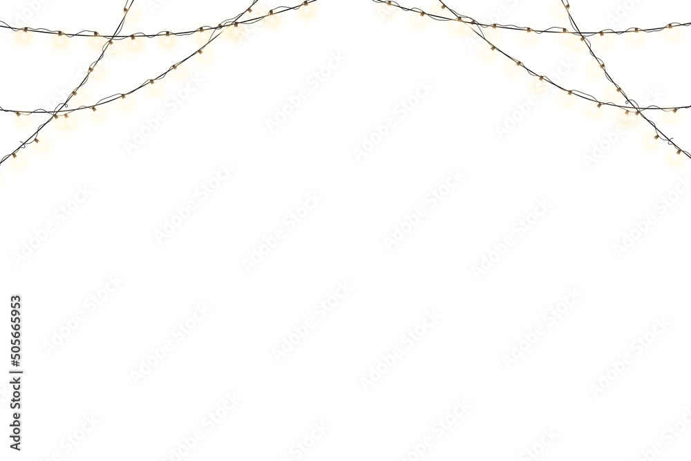 Αυτοκόλλητο Fairy lights overlay, Christmas New Year lights, string lights,  Photoshop overl