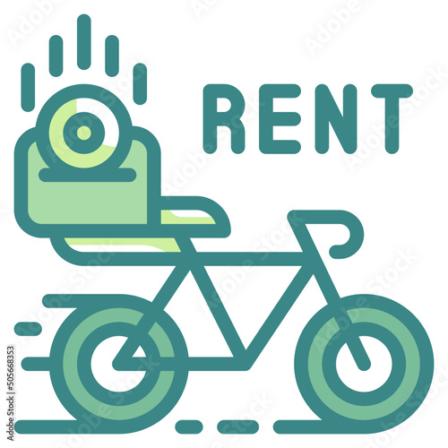 rent blue line icon