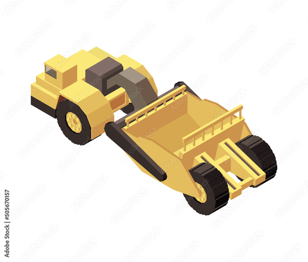 Isometric Mining Trailer Composition Isometric Mining Trailer Composition