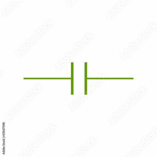 schematic diagram of capacitor symbol vector illustration on white background