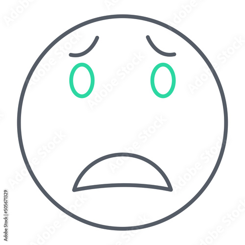 Afraid Emoji Icon Design