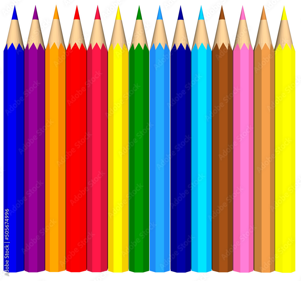 colourful line of pencil red green blue purple yellow colourful line of pencil red green blue purple yellow