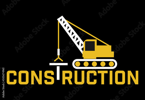 Business Logo construction, city building. business card design. vector design. Art & Illustration. Black. Yellow photo