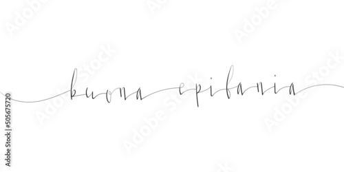 Buona Epifania - Happy Epiphany in Italian handwritten lettering vector illustration