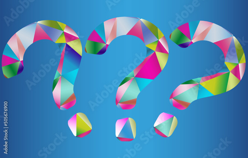 Question mark signs, questions and answers	