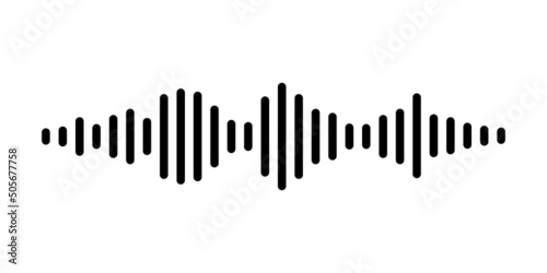 Black sound waves of the equalizer isolated on white background. Vector clipart Illustration