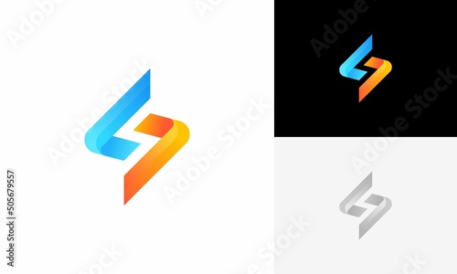 gradient letter s strom logo design