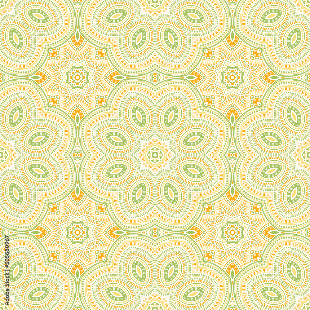 Muslim traditional floral vector seamless ornament. Textile patchwork design. Classic dutch motif. Porcelain print design. Flower and leaves composition.