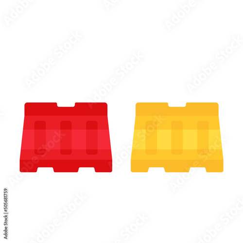 Road barrier vector. Red and Yellow Road barrier cartoon vector.