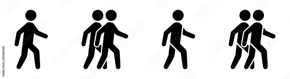 Walking man vector icon. People walk sign icon, vector illustration. Walking man vector icon. People walk sign icon, vector illustration.
