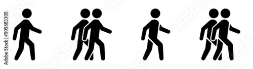Walking man vector icon. People walk sign icon, vector illustration.