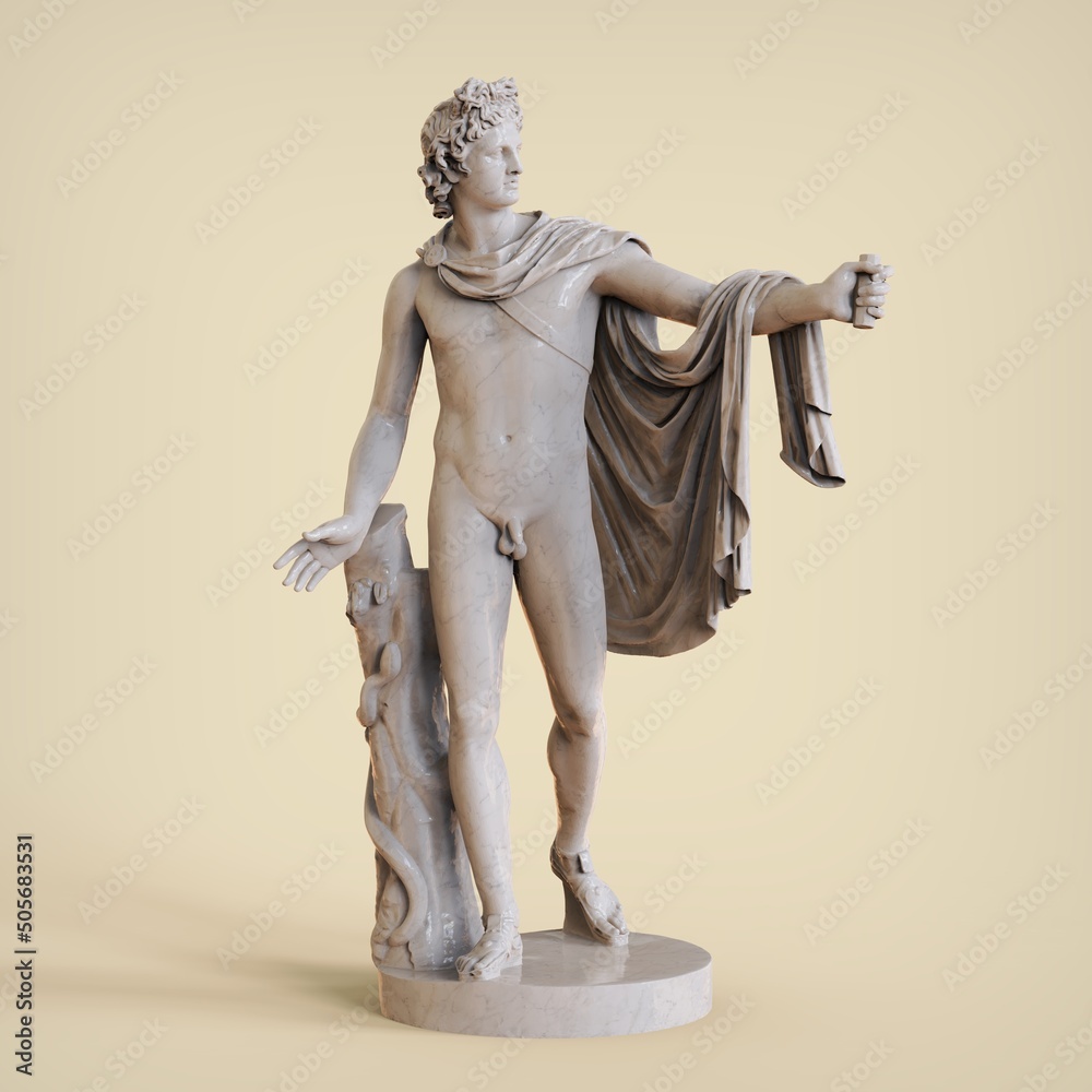 Φωτογραφία Apollo Belvedere statue, a copy of an antique italian marble statue discovered in the 15th century